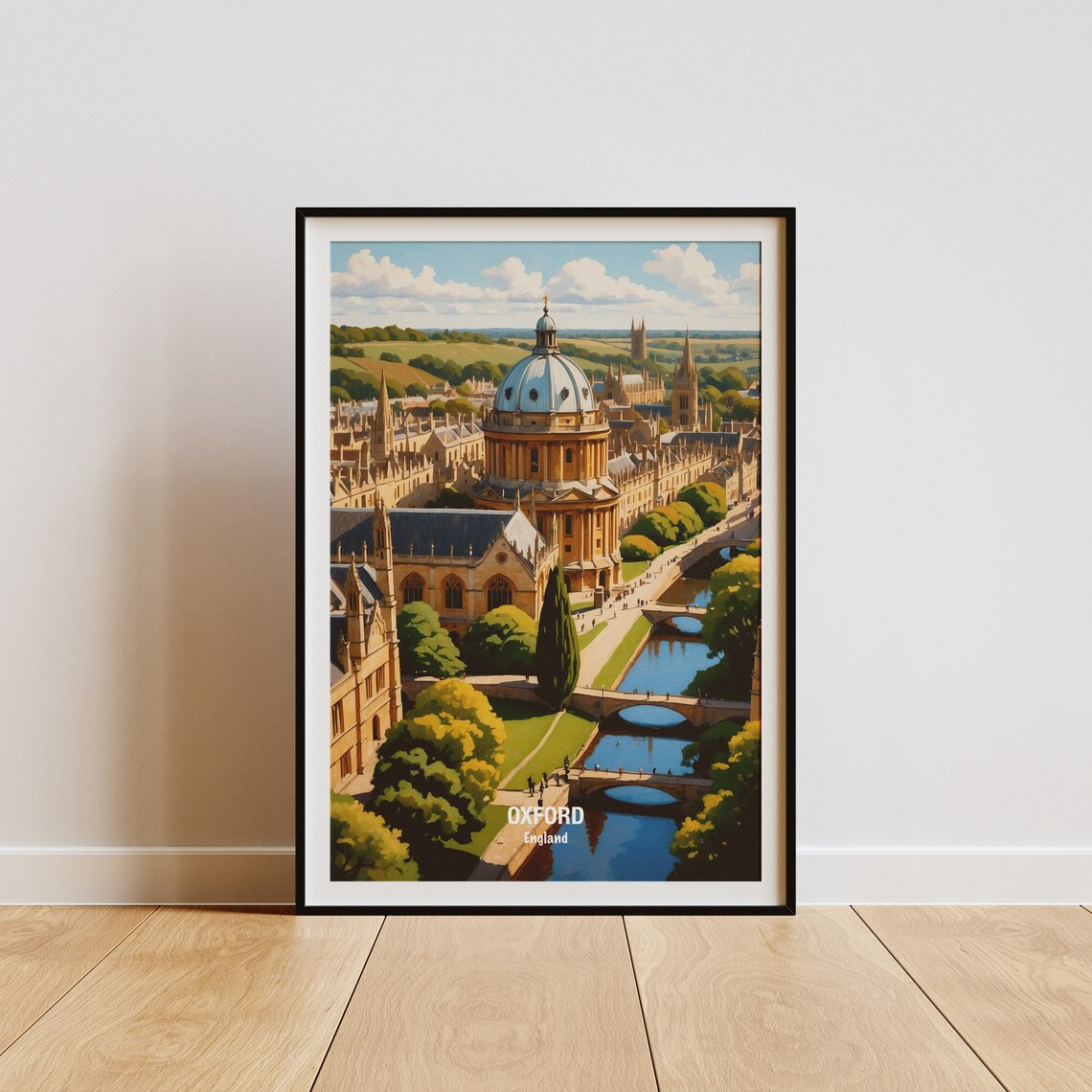 Oxford Radcliffe Camera University England Landmark Travel Poster