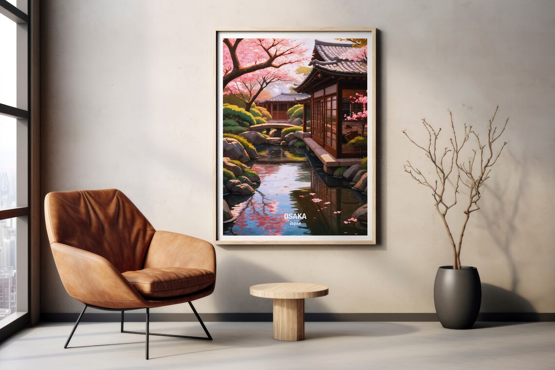 Osaka Japan Travel Poster Osaka Skyline Print Japanese Culture Art Gift For Travelers Home Decor Wall Art Travel Lover Gift - Image 2