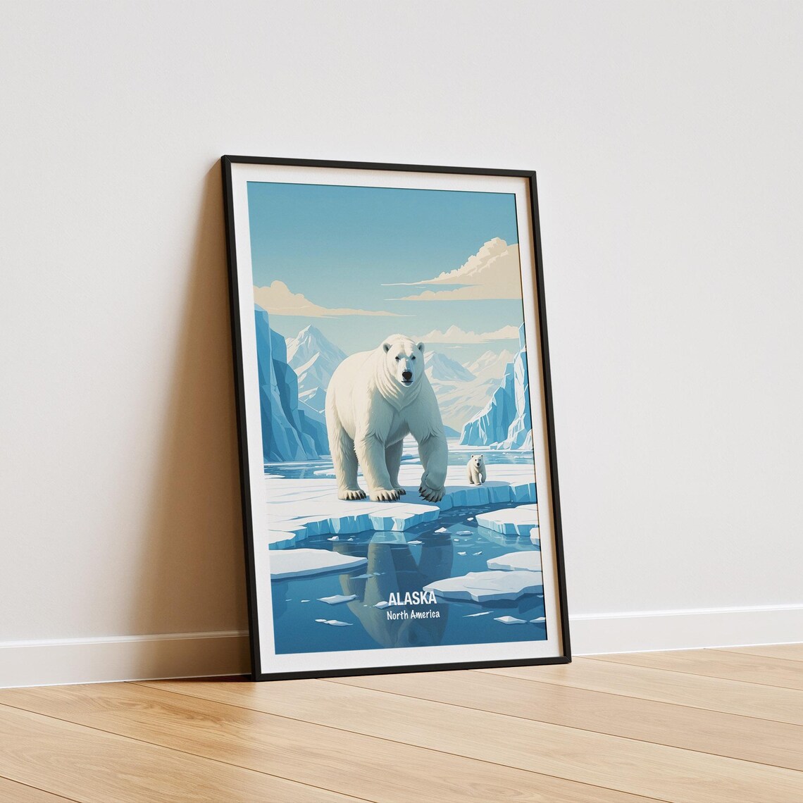 Alaska Polar Bear on Arctic Ice Floes Glacier Wildlife Poster - Image 5
