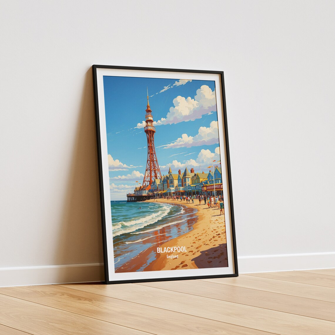 Blackpool Tower Seaside Promenade Sunny Beach Vintage Travel Poster - Image 5