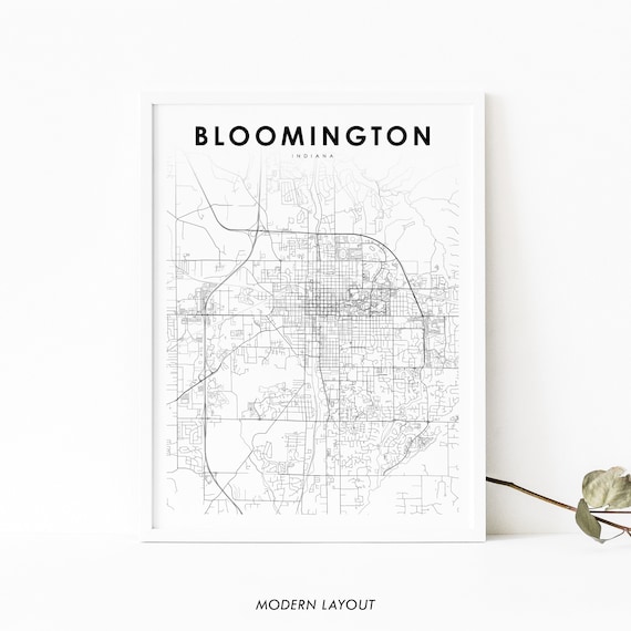 Bloomington Map Print, Indiana USA Travel Poster
