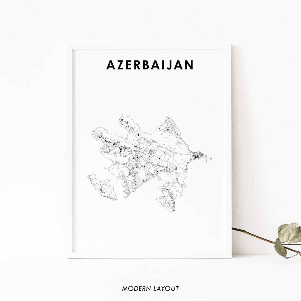 Azerbaijan Map Poster, Baku Nursery Room Decor