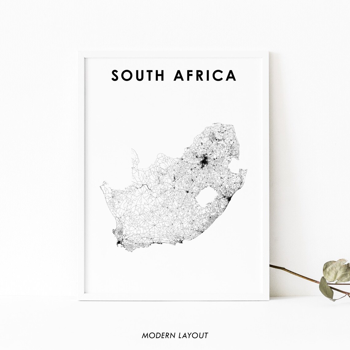 South Africa Map Art Print, Nursery Room Decor