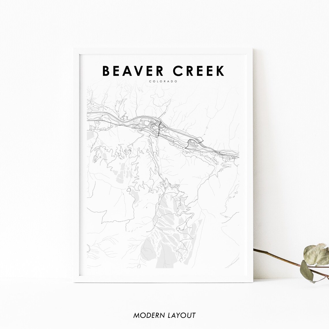 Beaver Creek Co Map Print, Colorado Travel Poster