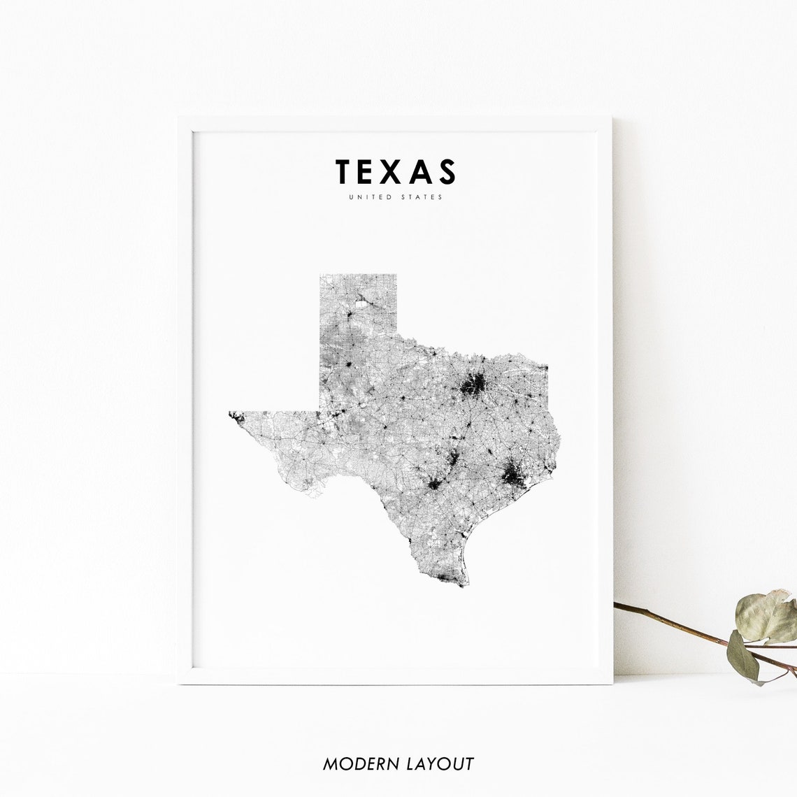 Texas Map Art Print, Nursery Room Decor