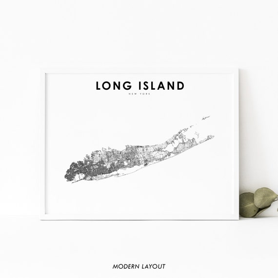 Long Island NY Map Print, New York Road Poster