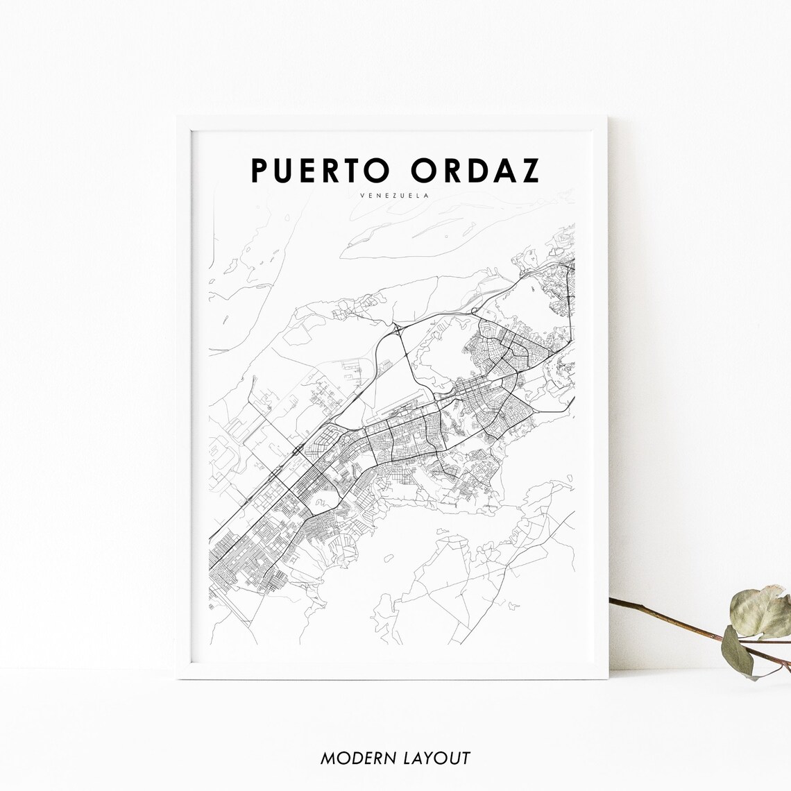 Puerto Ordaz Map Print, Ciudad Guayana Poster