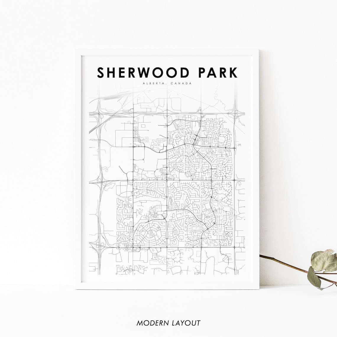 Sherwood Park Alberta Map Print, Canada Street Poster