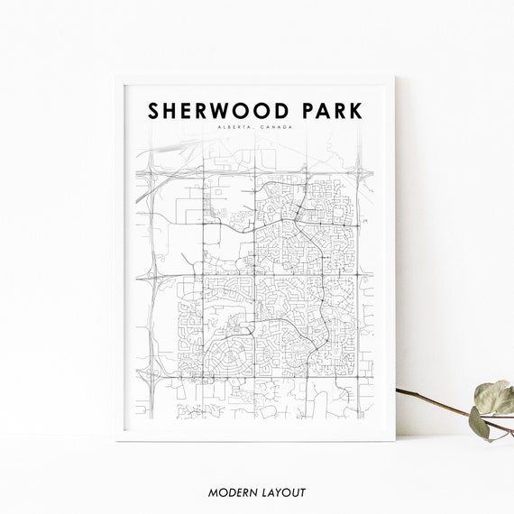 Sherwood Park Alberta Map Print, Canada Street Poster