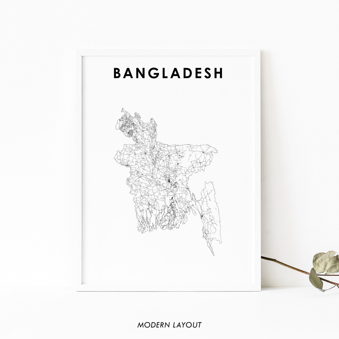 Bangladesh Map Print, Bengal Dhaka Nursery Art
