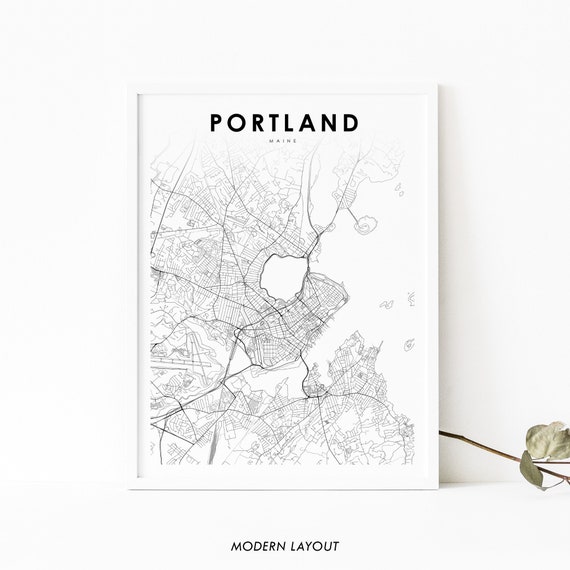 Portland, ME Map Art Print, Maine Nursery Decor