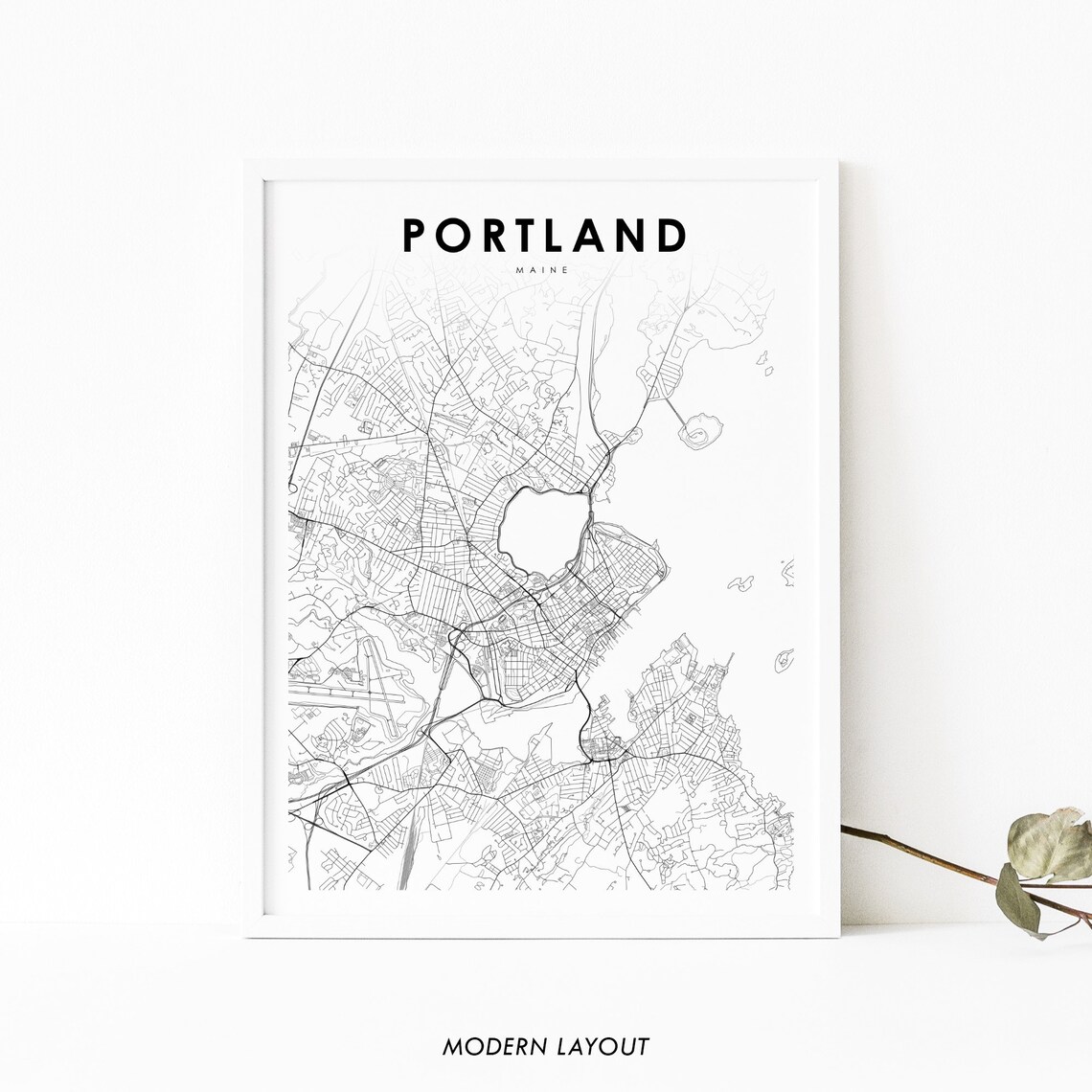 Portland, ME Map Art Print, Maine Nursery Decor