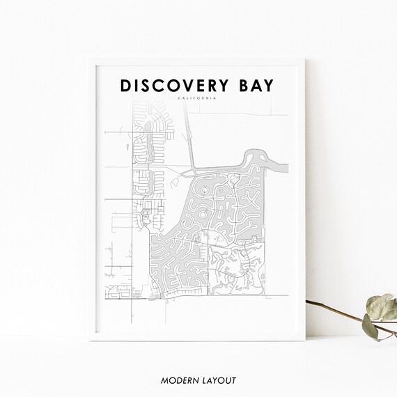 Discovery Bay Ca Map Print Usa Art Poster City Street Road Nursery Room Wall Office Decor