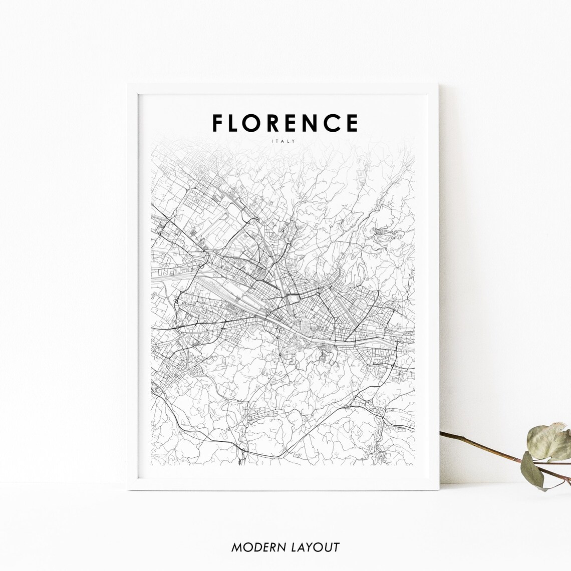 Florence Italy Map Print, Firenze Tuscany Poster