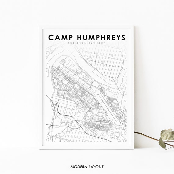 Camp Humphreys South Korea Map Poster, Pyeongtaek