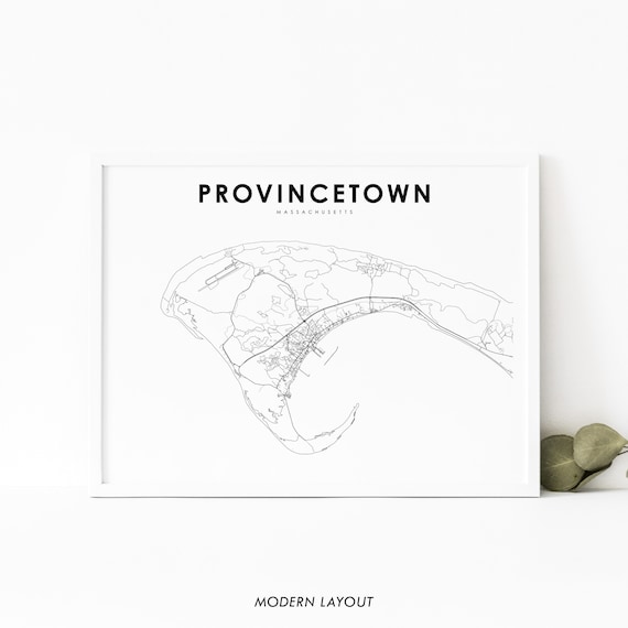 Provincetown Ma Map Print Massachusetts Usa Art Poster City Street Road Nursery Room Office Wall Decor