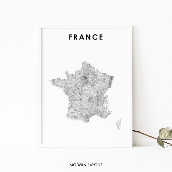 France Map Travel Poster, Nursery Room Wall Decor