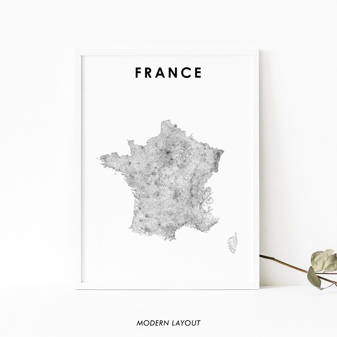 France Map Travel Poster, Nursery Room Wall Decor