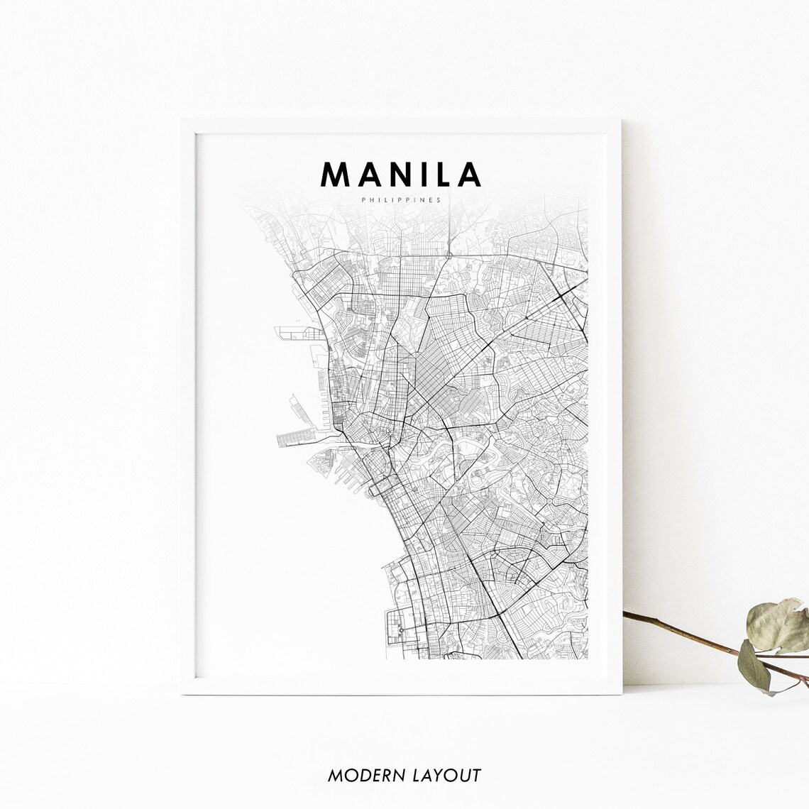 Manila Philippines Map Print Poster, Nursery Room Decor