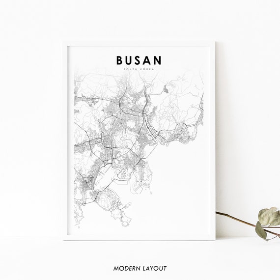 Busan South Korea Map Print, Nursery Wall Poster