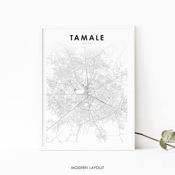 Tamale Ghana Minimalist City Street Map Modern Layout Poster
