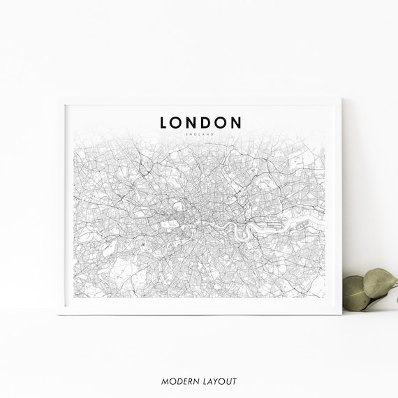 London Area England Map Print, Nursery Room Decor