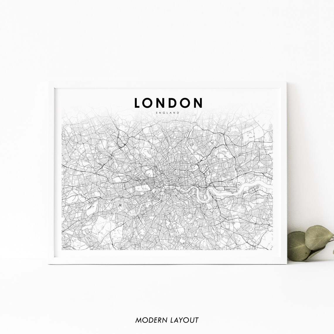 London Area England Map Print, Nursery Room Decor