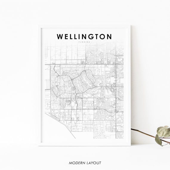 Wellington Florida Minimalist Street Map Modern City Layout Poster