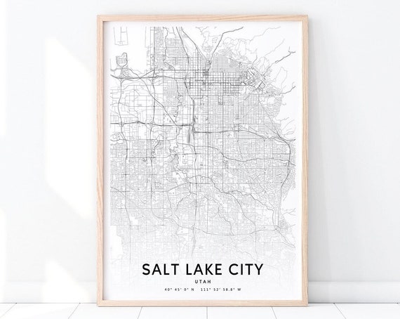 Salt Lake City Map Print, Utah Travel Poster