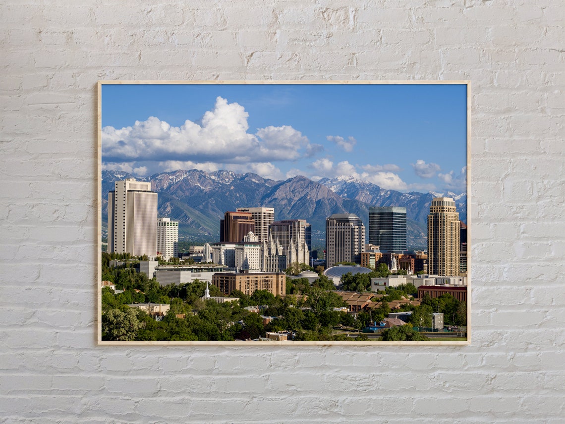 Real Photo Salt Lake City Print Salt Lake City Wall Art Salt Lake City Poster Salt Lake City Photo Salt Lake City Decor Usa