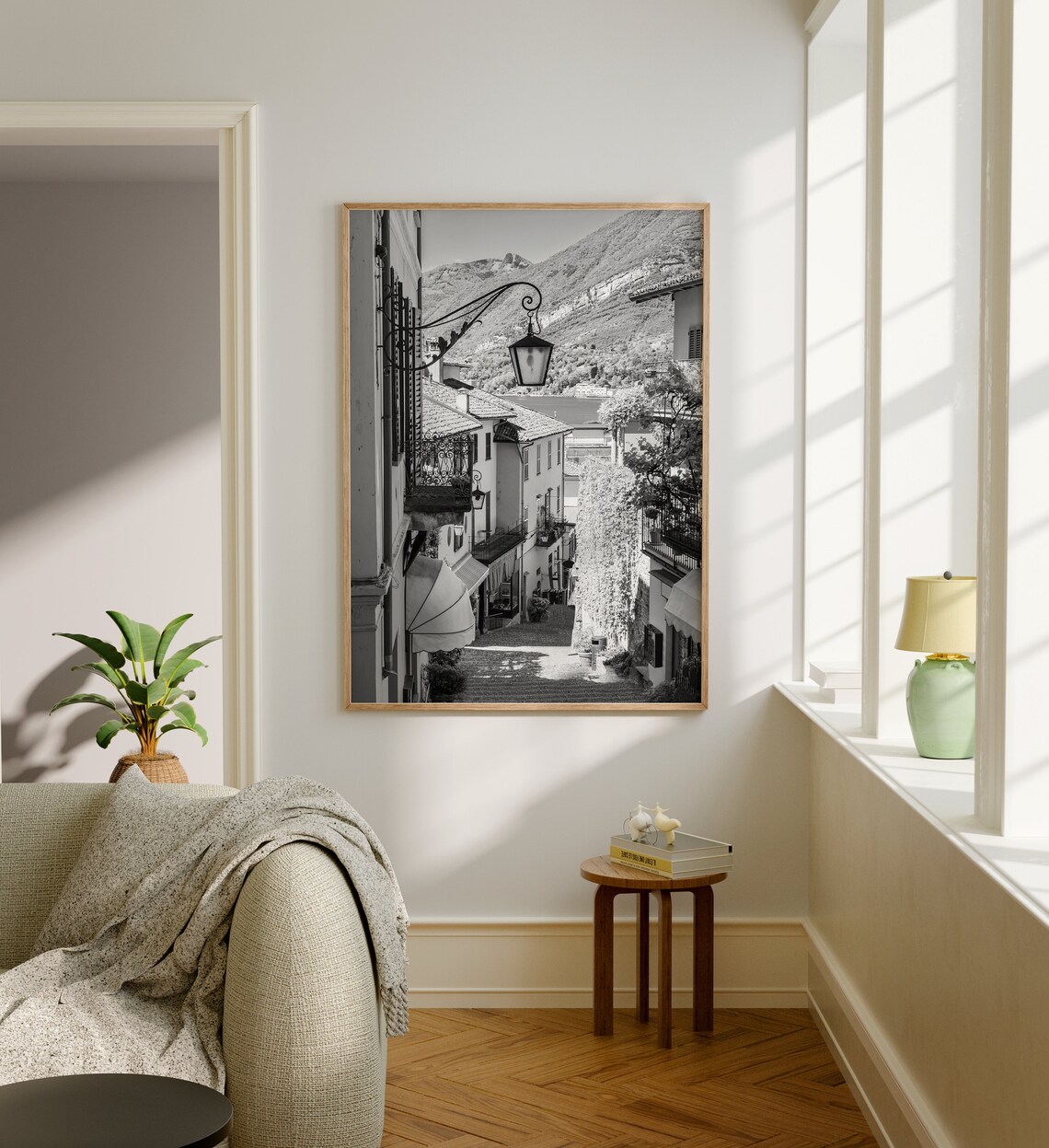 Lake Como Black And White Travel Poster Print - Image 4