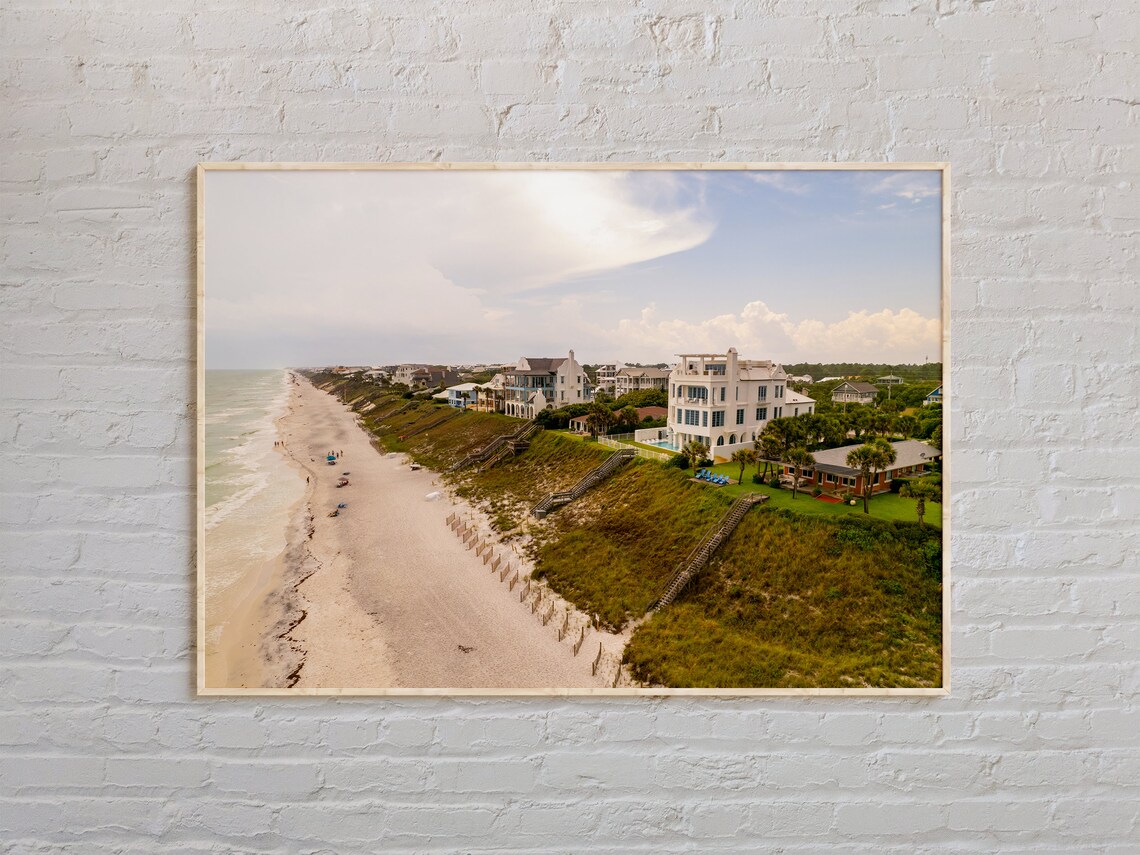 Florida 30A Scenic Beach Aerial Color Coastal Homes Dunes Poster