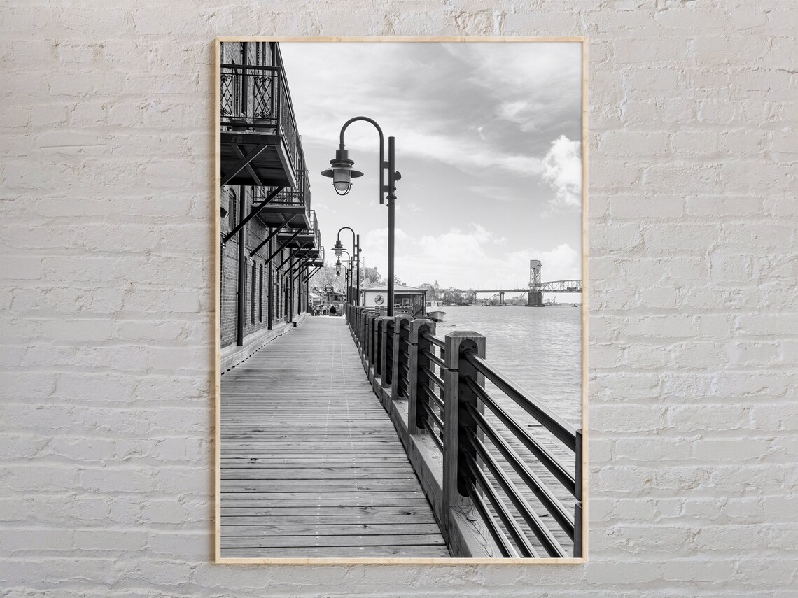 Wilmington Black And White Travel Poster, Wall Art