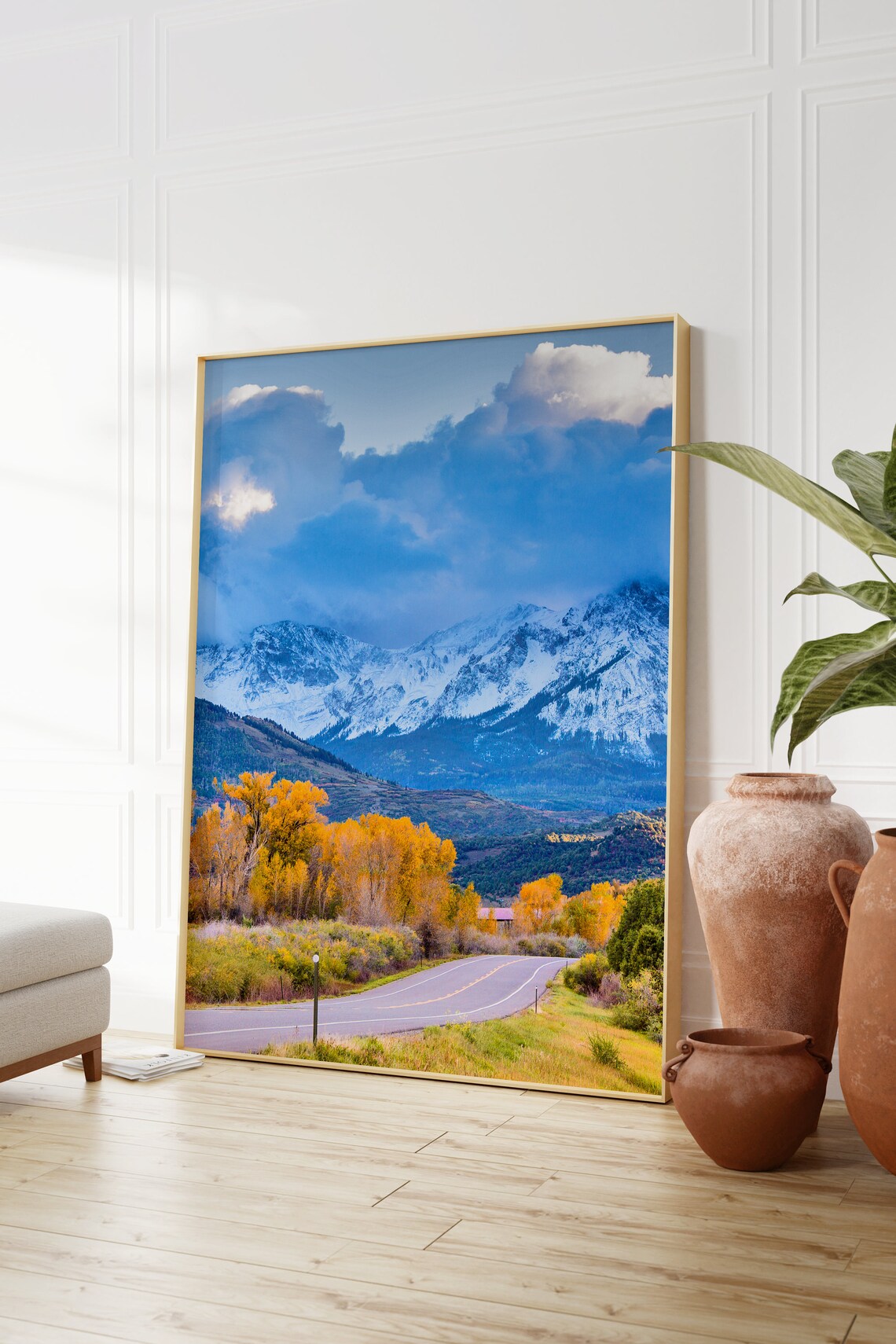 Colorado Mountain Road Golden Fall Aspens and Snow Peaks Poster - Image 2