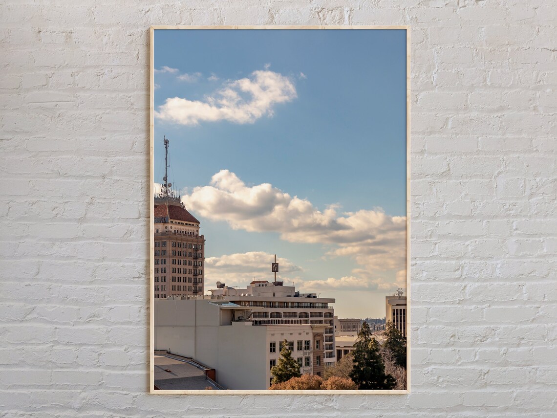 Fresno California Downtown Skyline Daytime Photography Poster