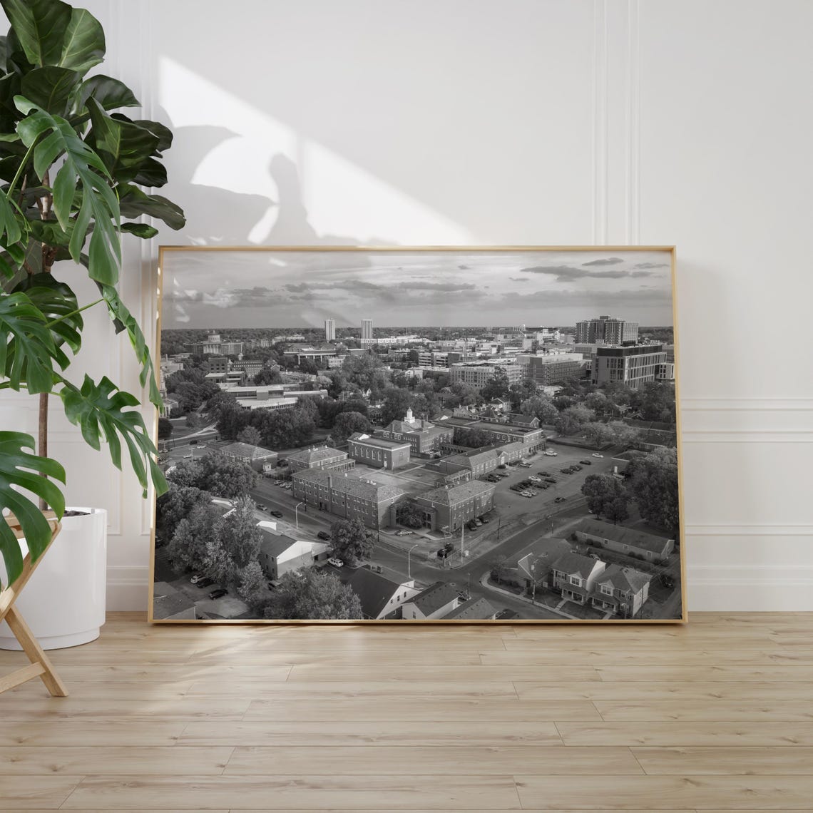 Lexington Kentucky Aerial View Black and White City Skyline Poster - Image 2