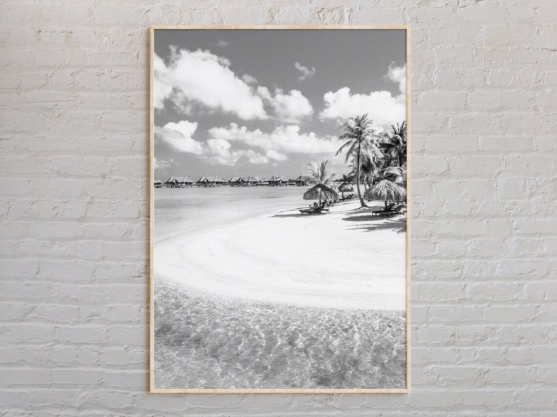 Bora Bora Overwater Bungalow Tropical Beach Photo Art Poster