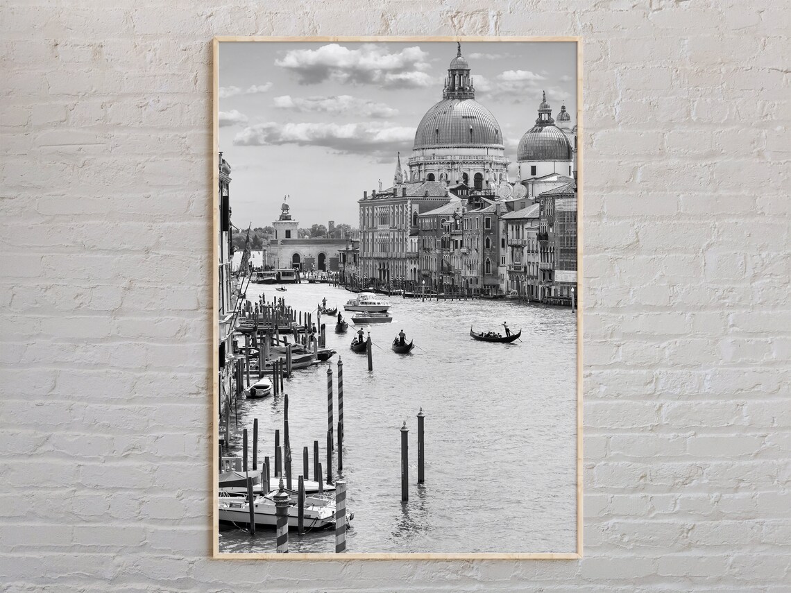 Venice Black And White Photo Decor Poster