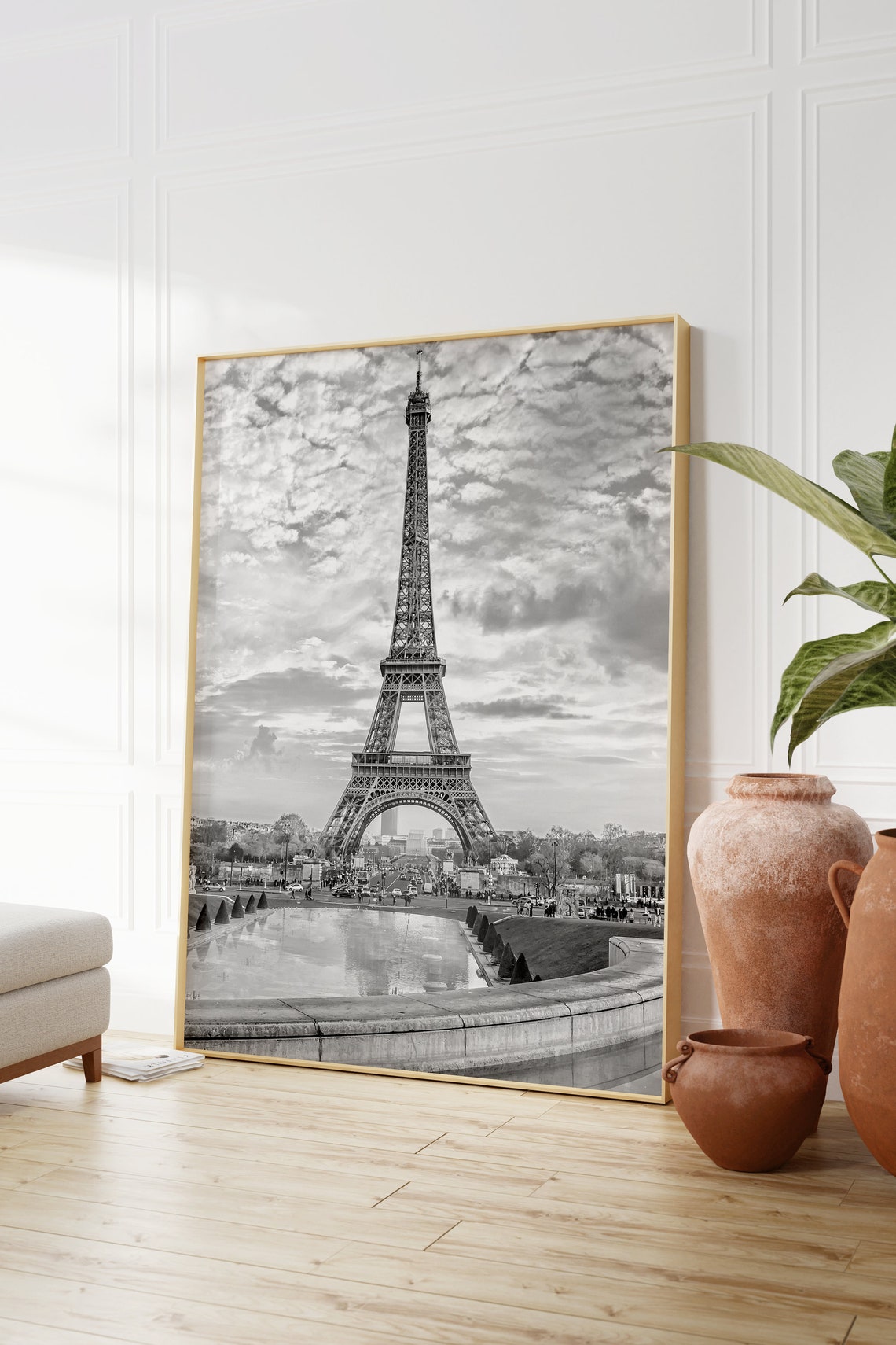 Eiffel Tower Paris Black and White Trocadero View France Travel Poster - Image 2
