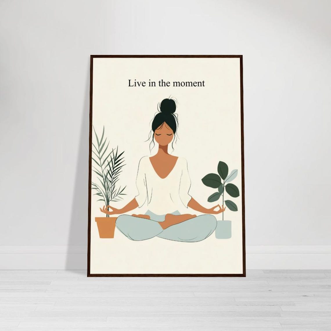 Live In The Moment Yoga Meditation Mindfulness Serene Wall Art - Image 2