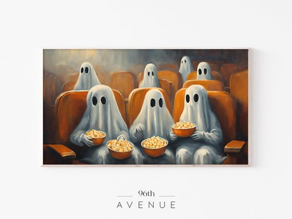 Halloween Frame Tv Art Friendly Ghosts In Cinema Cute Ghost Painting Halloween Art For Tv