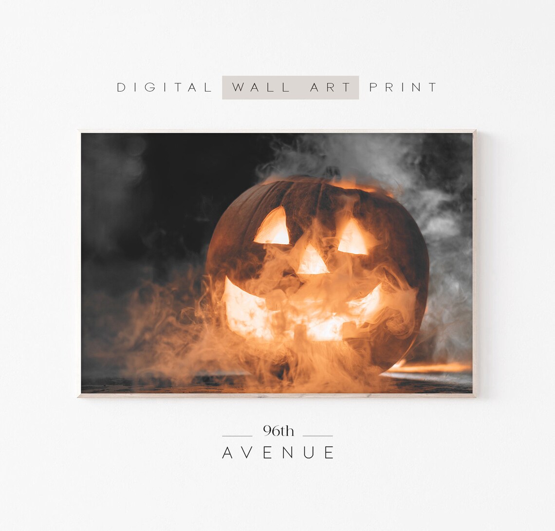 Halloween Pumpkin Art Print, Holiday Seasonal