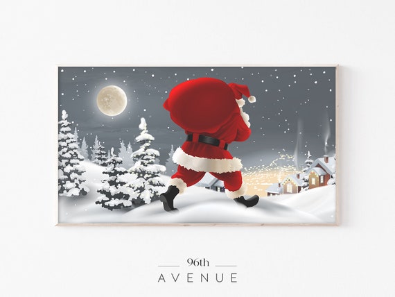 Christmas Santa Holiday Art Print for TV Decor