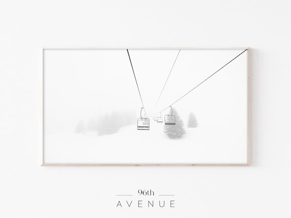 Winter Ski Lift Art for TV