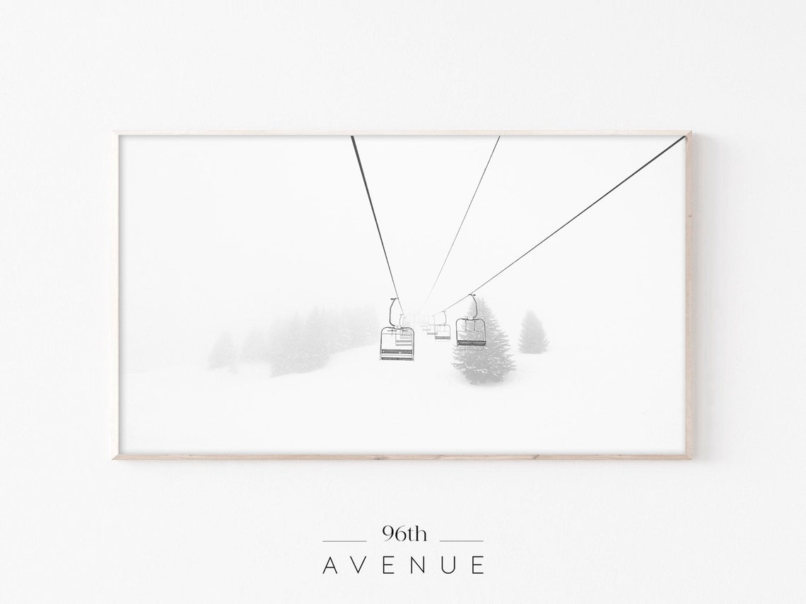Winter Ski Lift Art for TV