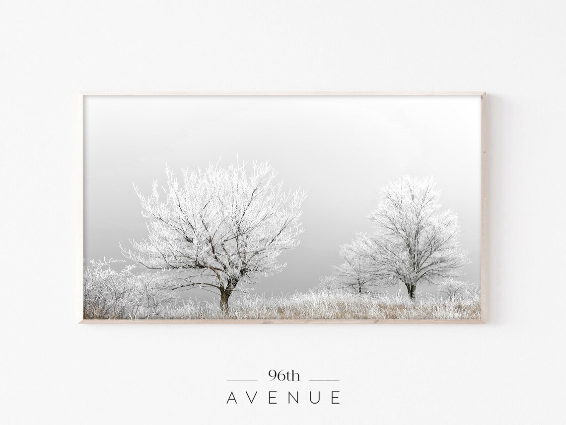 Winter Landscape Trees, Seasonal Art Print