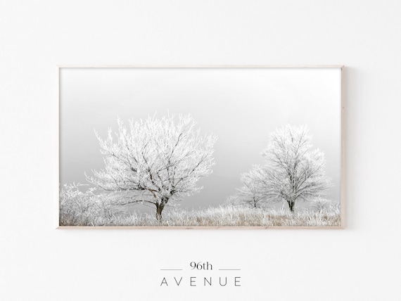 Winter Landscape Trees, Seasonal Art Print