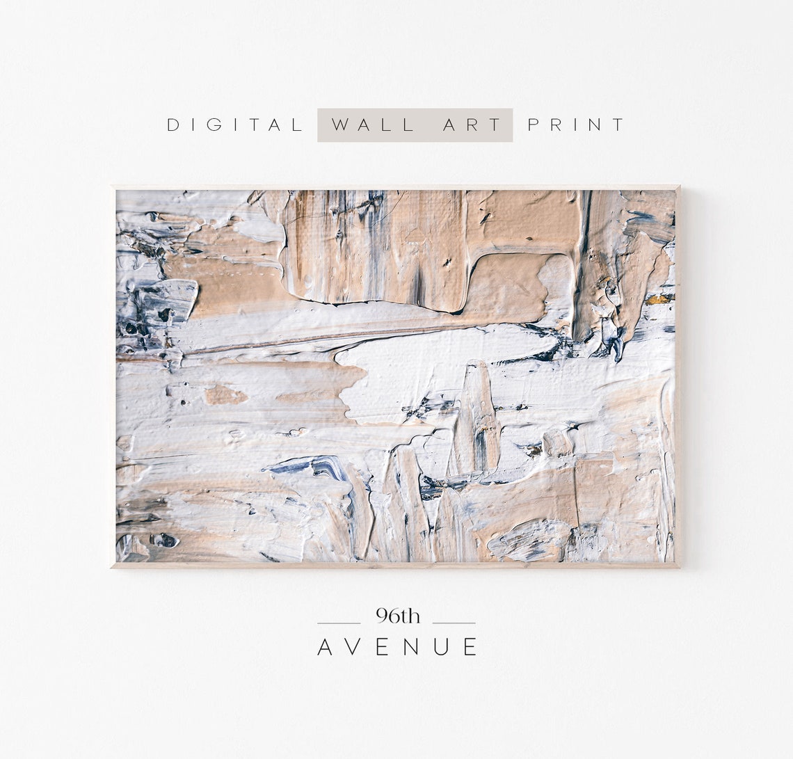 Beige Neutral Abstract Painting Soft Impasto Texture Art Poster