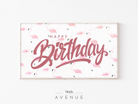 Frame Tv Art Tropical Birthday Art For Tv
