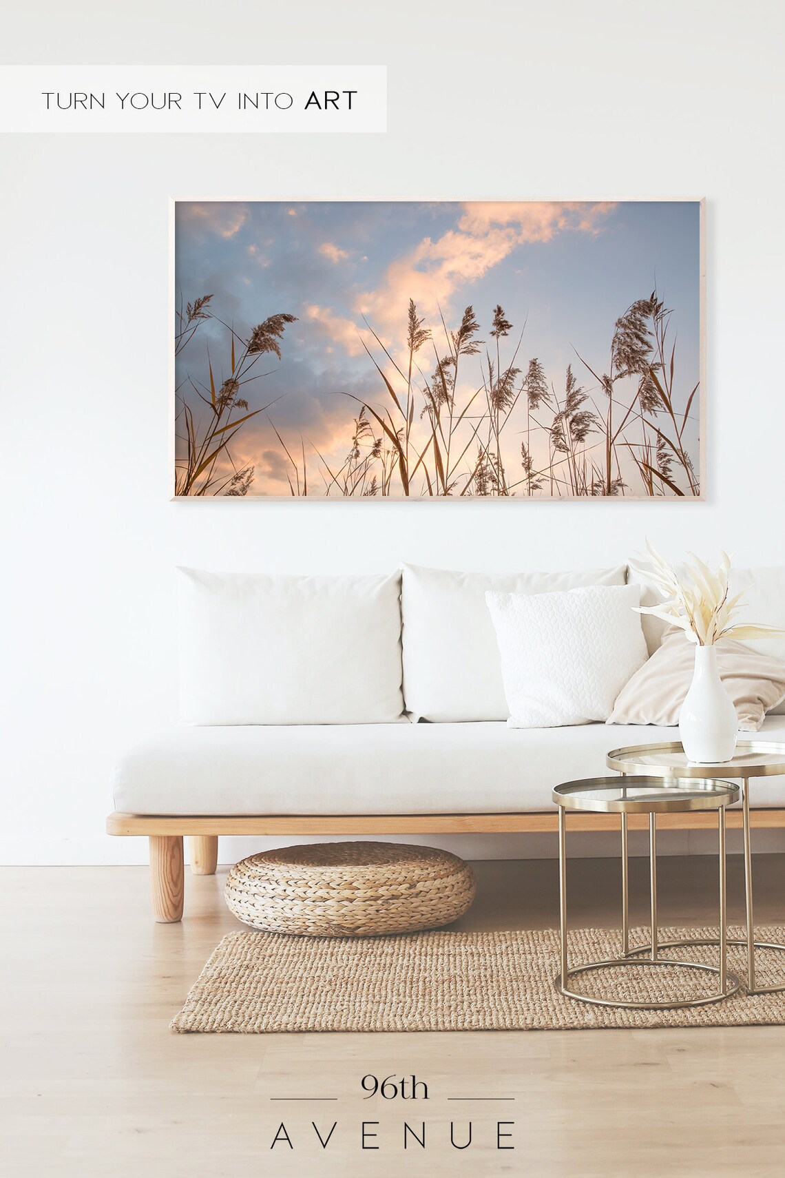 Pampas Grass Farmhouse TV Art, Rustic Wall Art Print - Image 2